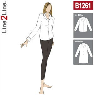 Line2Line snitmønster - B1261 Skjorte med revers og manchetter